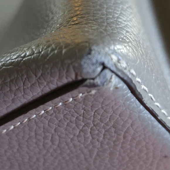 Coach Mollie Leather Tote Gray With Red Interior - Picture 14 of 16